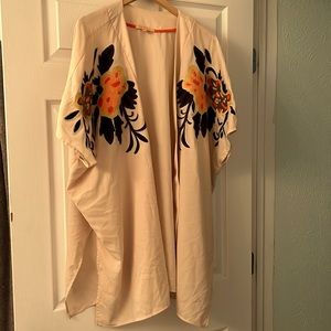 Embroidered Long Kimono